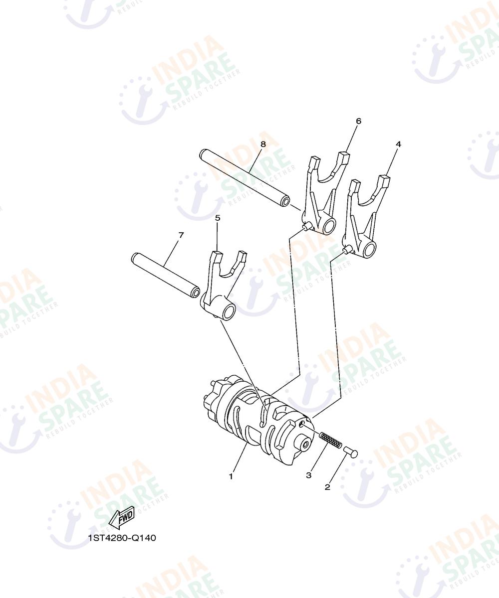 YAMAHA D001 FZ RAVE Series SHIFT CAM & FORK